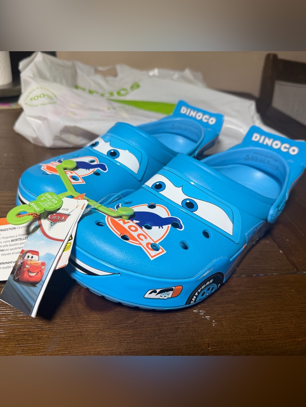Crocs Classic Clog Disney Pixar Cars Dinoco Blue Men's US 10 Slip-On